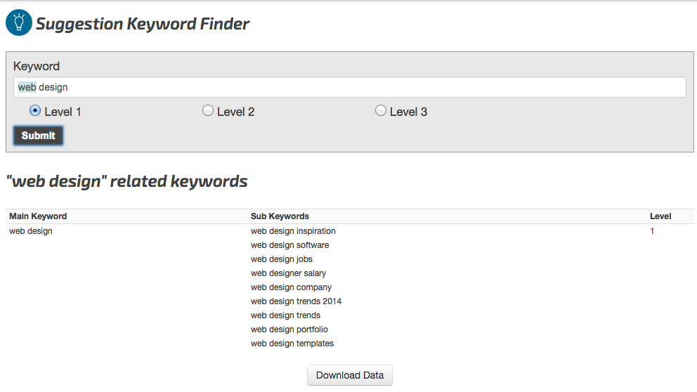 Related Key Words Tool – SEO Chat