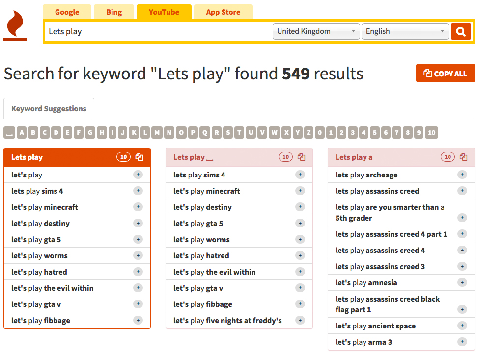 YouTube Keyword Tool